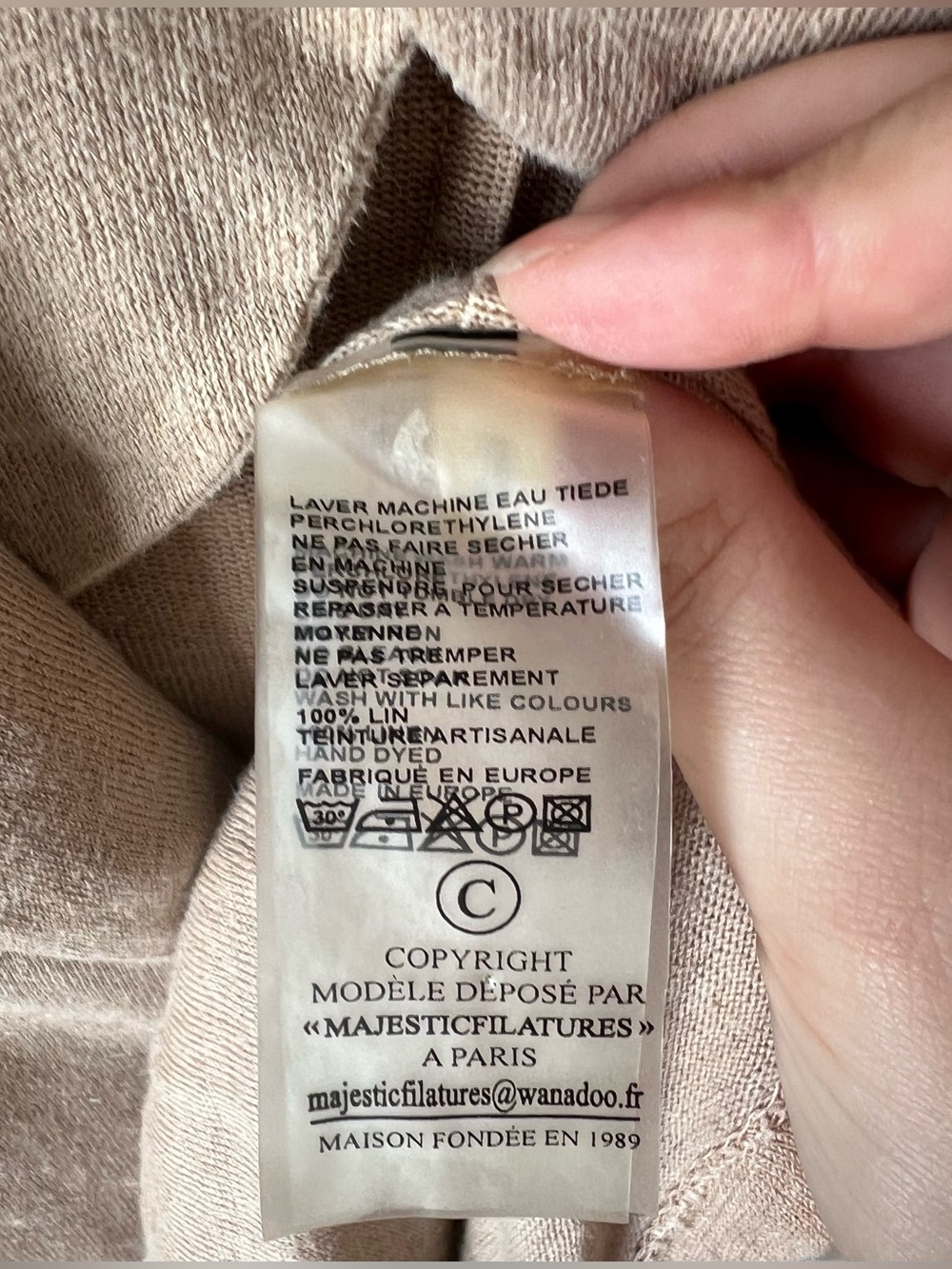 Majestic Filatures Stretch 100% Linen Blazer Moccha Beige Sz 3 / Medium Jacket - Picture 9 of 11